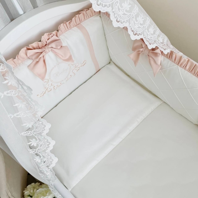 Lenjerie Patut Bebe Copii 6 piese Baby King ivory (1)